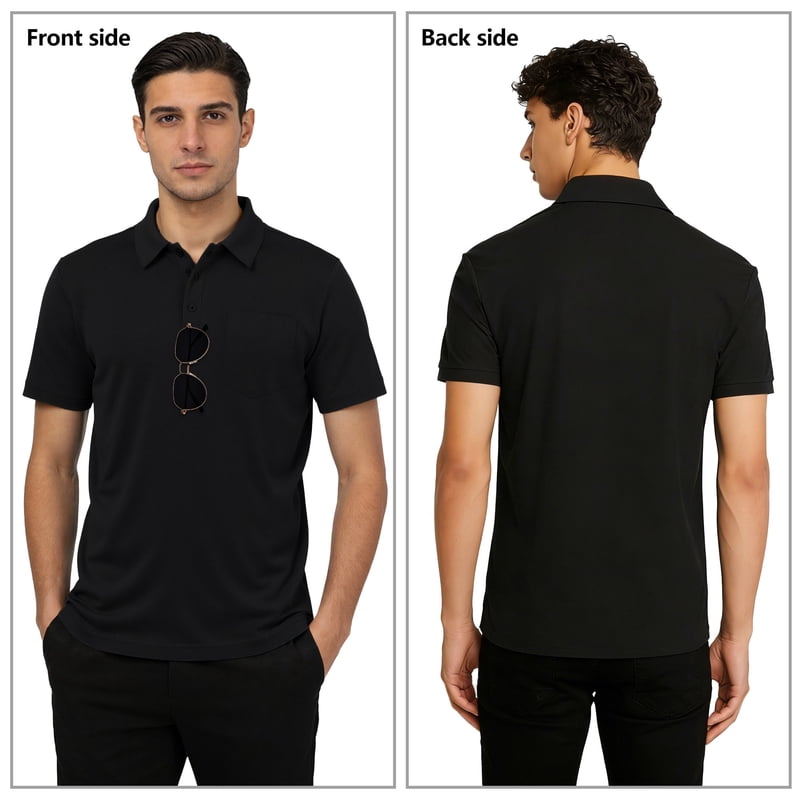 Men's Casual Polo Shirts 5 Pack Short Sleeve with Pocket Golf Style