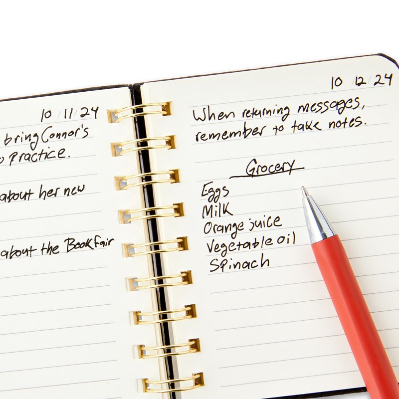 Small Memo Spiral Notepad 4x5 Inches - 192 Ruled Pages, Hard Cover, Twin-Wire Binding