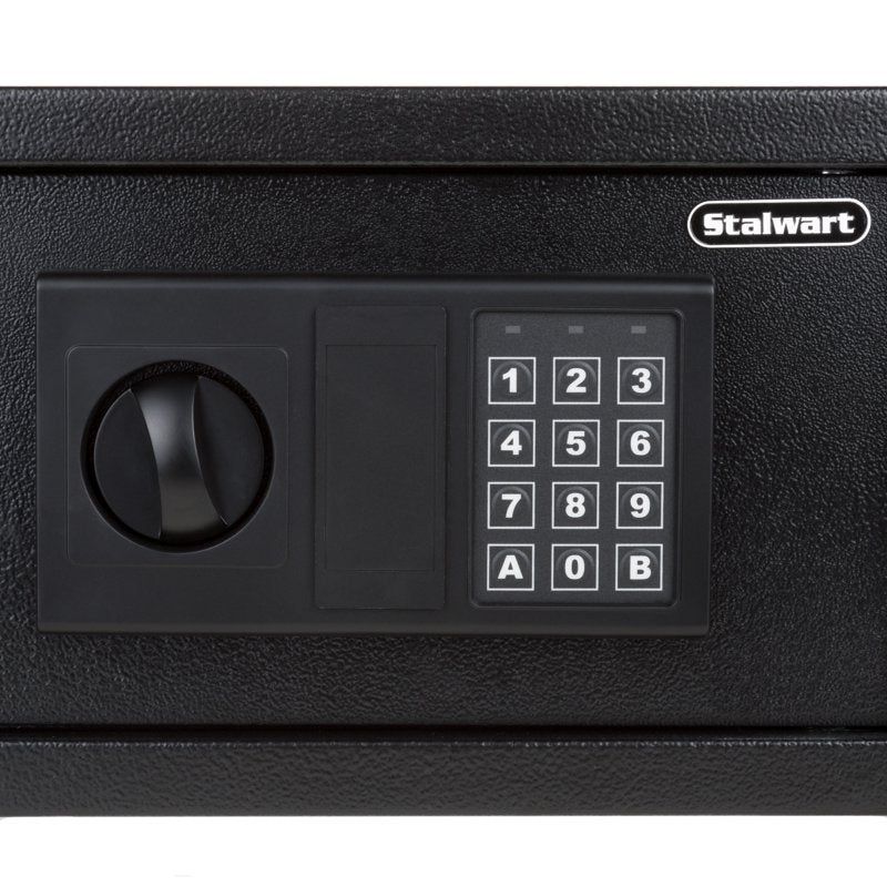 Fire Resistant Steel Digital Safe Box with Keypad and Alarm - Black