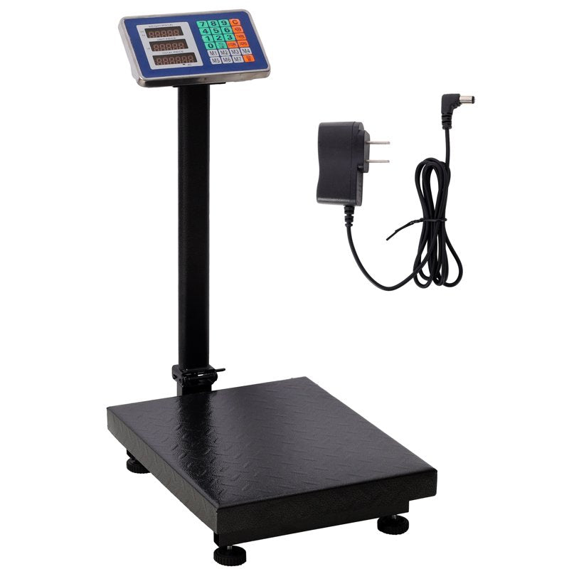 Industrial Digital Floor Scale 660lbs Capacity with Tare & Price Calculator