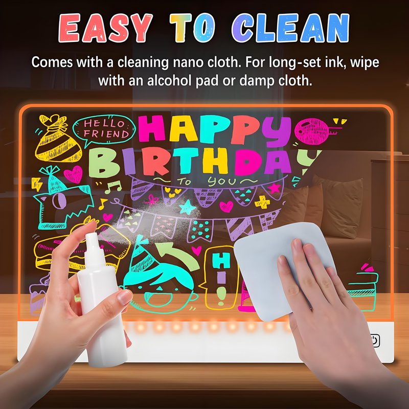 Rechargeable LED Drawing & Doodle Board with RGB Colors Kids Adults Gift