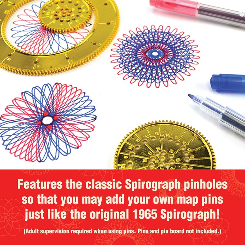 Die-Cast Spirograph Drawing Kit for Kids - Golden Collector’s Set, Spiral Art, Art Supplies, Ages 8+
