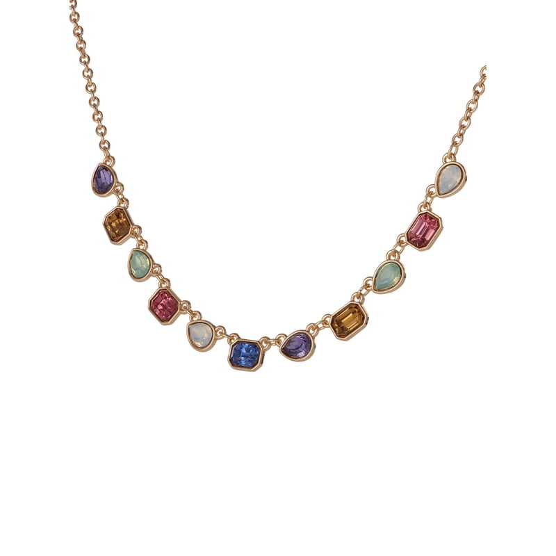 Multi-Color Stone Necklace for Women - 18-Inch with 3-Inch Extender
