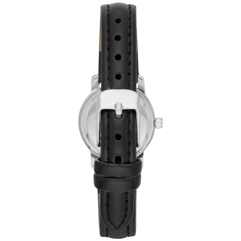 Women's Analog Wristwatch with Faux Leather Strap - Silver Tone, Classic Style