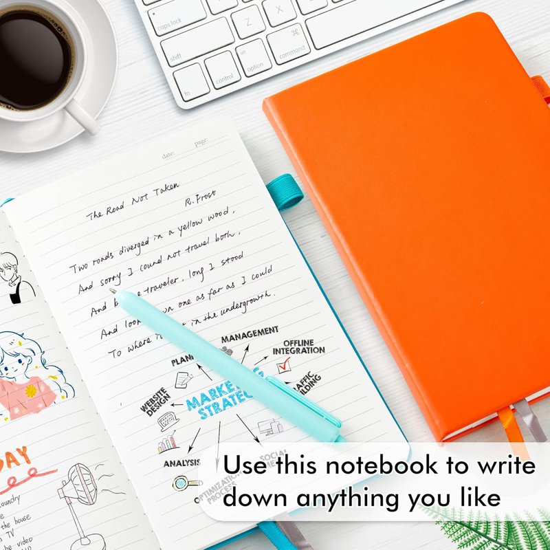 Bulk Hardcover Ruled Notebooks Set with Pen Holders - A5, 128 Pages, 12 Pack