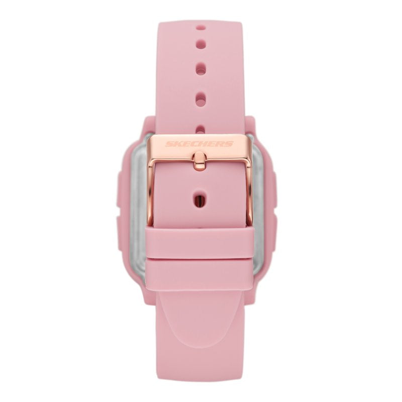 Skechers Women's Holmby Digital Blush Silicone Watch - 34mm Sporty Digital Timepiece