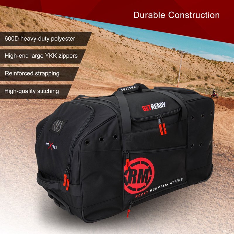 Heavy-Duty Rolling Gear Bag with Wheels for Off-Road Motorcycle & UTV Equipment