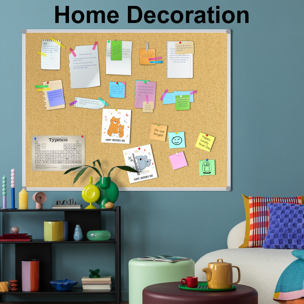Wall Cork Board Bulletin Board with Aluminum Frame 23x35 Inches for Office Home & School