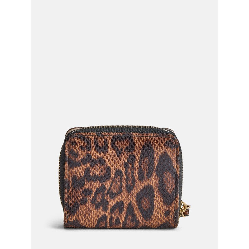Women's Studded Wallet with Zip Closure - Faux Leather with Card Slots