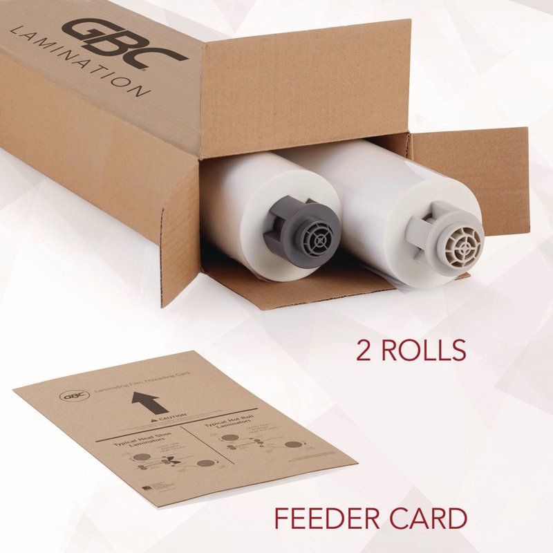 Gray Laminating Film Rolls 27 x 500 ft, Gloss Finish, 1.5 Mil Thickness, 2 Rolls