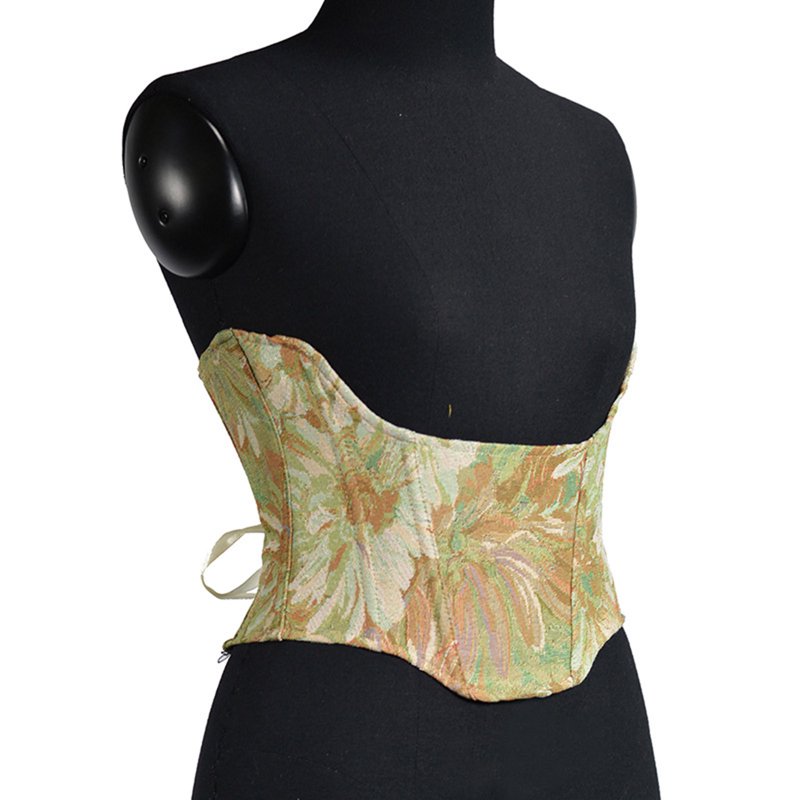 Women's Plus Size Lace-Up Corset Waist Trainer with Boning and Lace Trim