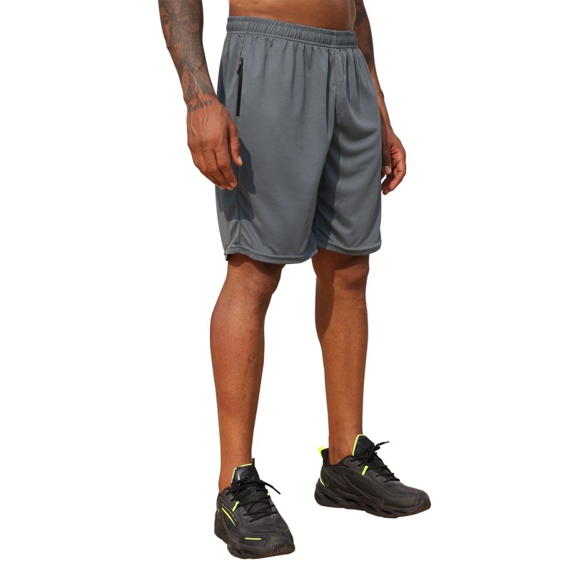 Men's Athletic Gym Shorts 3 Pack with Zipper Pockets - Breathable Quick-Dry Mesh