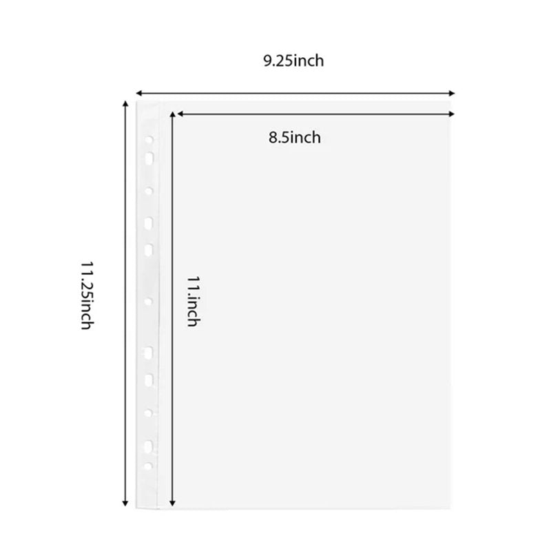 Heavy Duty Plastic Sheet Protectors 200 Pack for 3 Ring Binders - Clear, Archival Safe