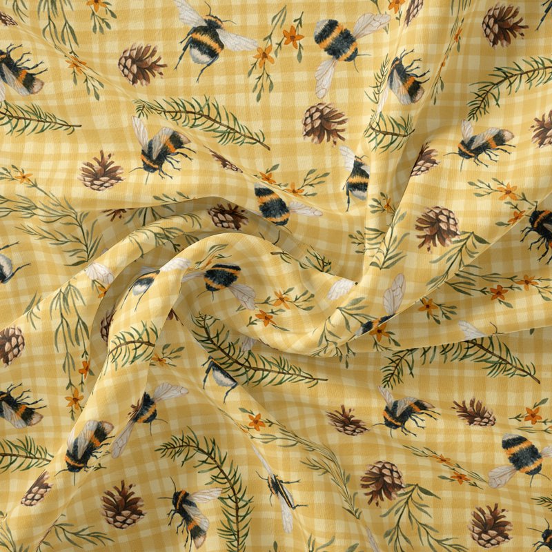 100% Cotton Quilting Fabric - Multi-Color Bee Story 44-Inch Precut