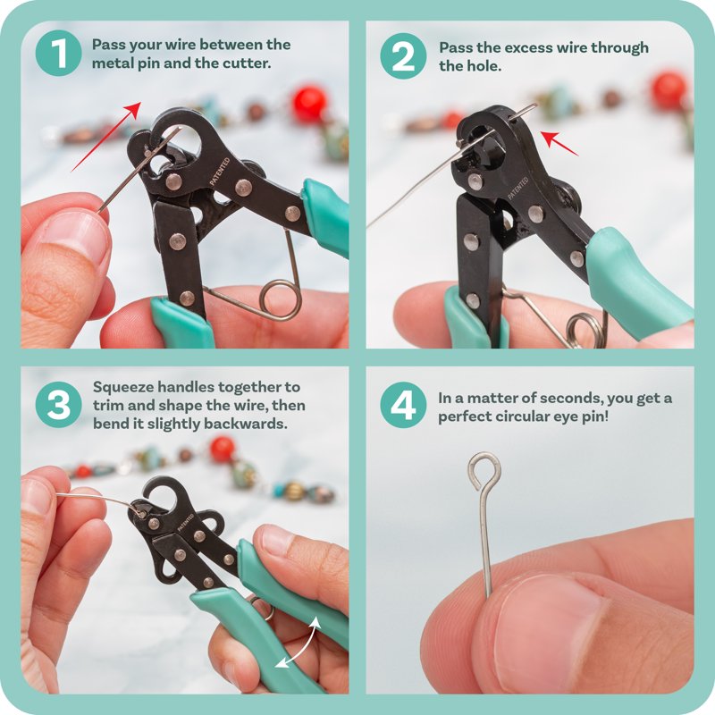 Jewelry Making Looping Pliers - Create & Trim 1.5mm Consistent Loops with Wire Cutter