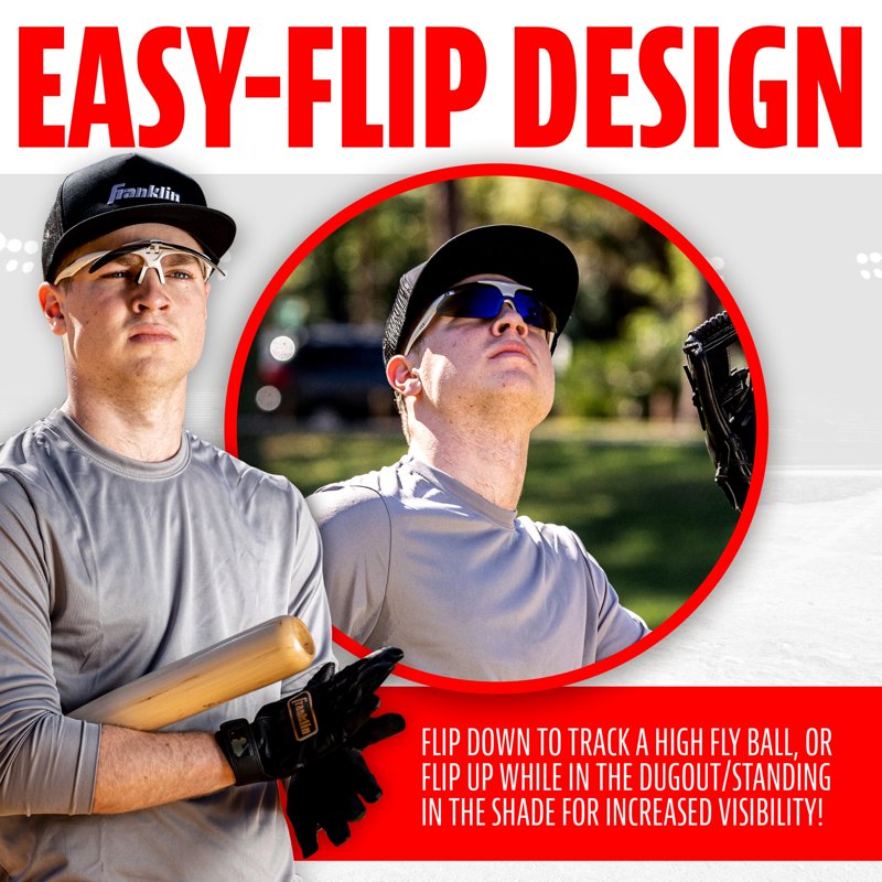 Kids and Adults Baseball Sunglasses with Flip Up UV Protection