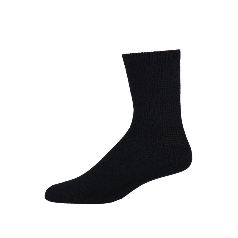Unisex Diabetic Non-Elastic Cotton Crew Socks for Circulatory Support