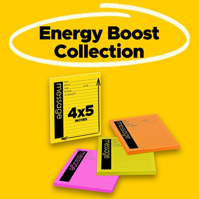 Post-it Super Sticky Notes for Office & Reminders, 4x5 inches, 4 Pads