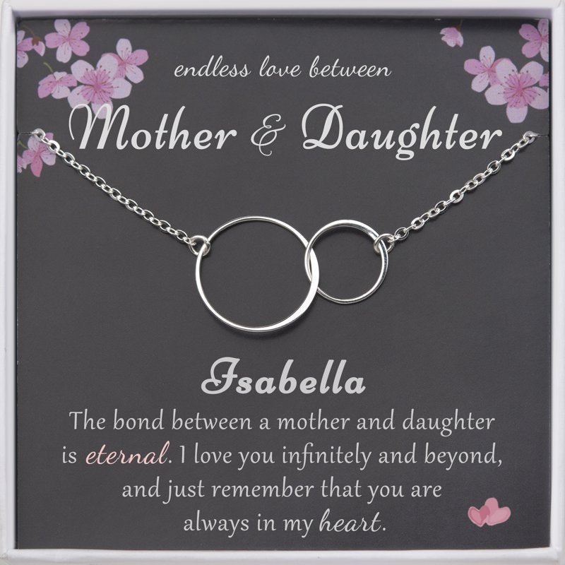 Mother-Daughter Sterling Silver Necklace Gift for Mothers Day or Birthday