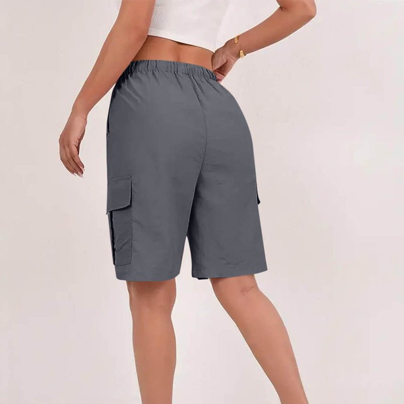 Women's Quick Dry Cargo Shorts - Casual Summer Athletic Shorts with Pockets