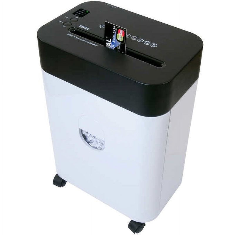 Micro-Cut Paper Shredder 14-Sheet Capacity Auto Start/Stop Black/White