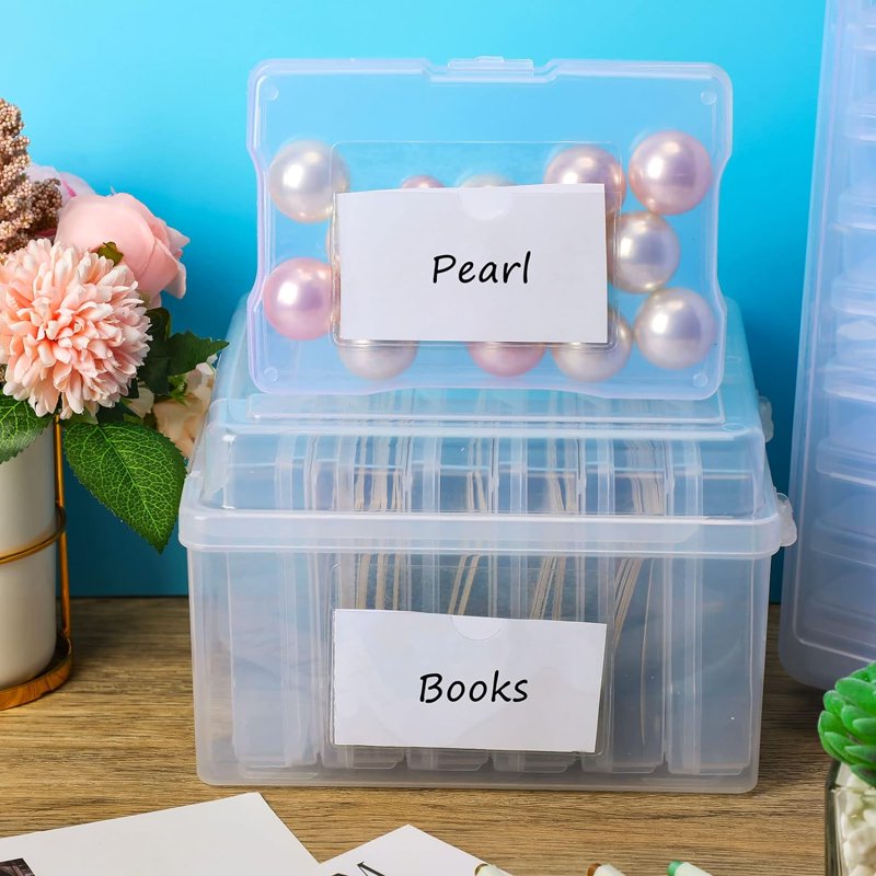 Self-Adhesive Plastic Index Card Holders - Clear Label Pockets for Organization