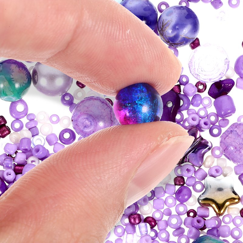 Glass Beads for Jewelry Making 2-Pack - Spacer Beads for Bracelets & Crafts