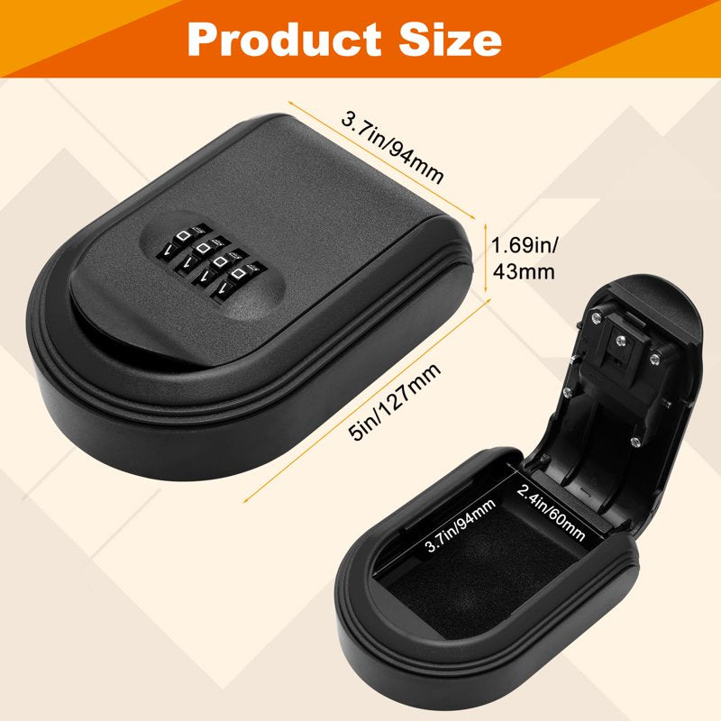 Magnetic Key Lock Box with 4-Digit Combination for Indoor Outdoor Security