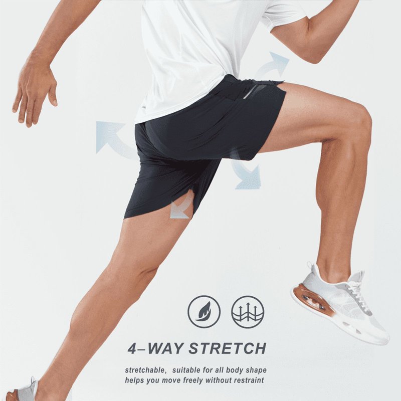Men's Athletic Running Shorts with Quick Dry & Zip Pockets, 5 Inch Inseam