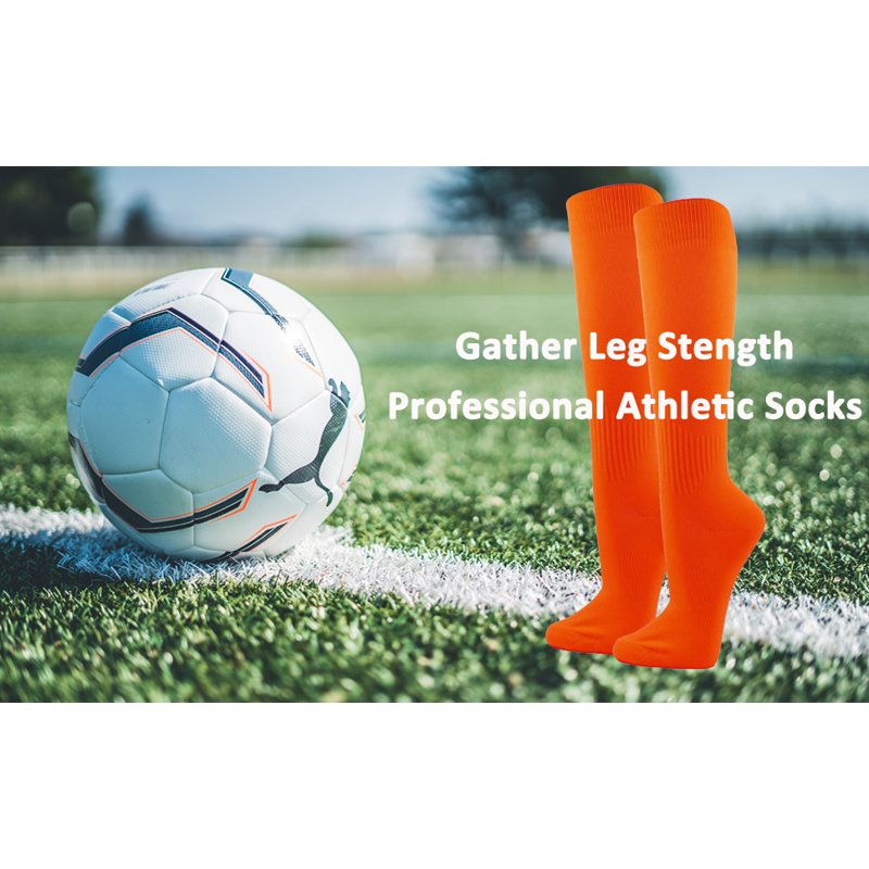 Unisex Soccer Knee High Athletic Socks - 2 Pairs, Medium, Like Brazil Yellow