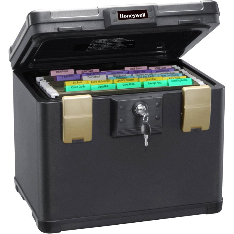 Honeywell Waterproof Fire Safe Box 0.6 Cu Ft Key Lock 30-Minute UL Fire Protection