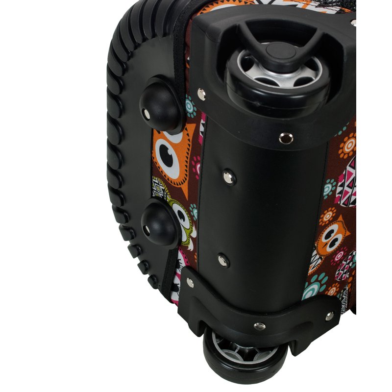 Rolling Backpack with Skate Wheels - 13x10x19 in, Owl Variation