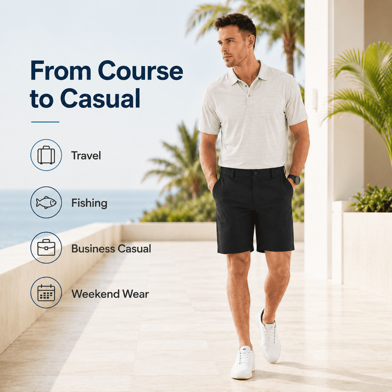 Men's Golf Shorts 7/9 Inch Lightweight Quick Dry Stretch Water-Resistant Casual Pants