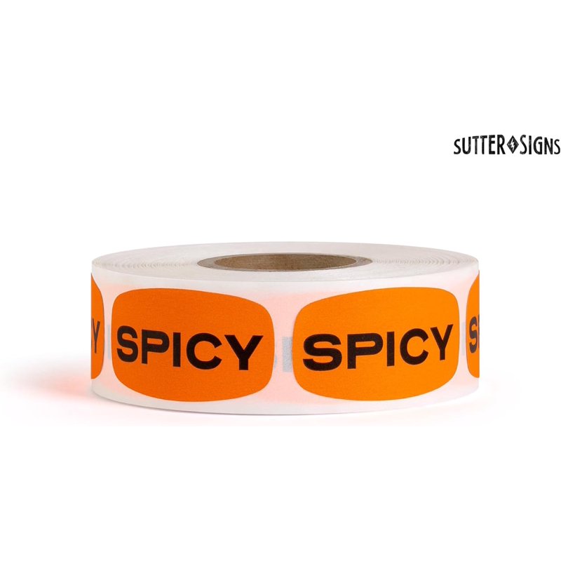 500 Pack Spicy Food Labels for Grocery Store & Food Packaging