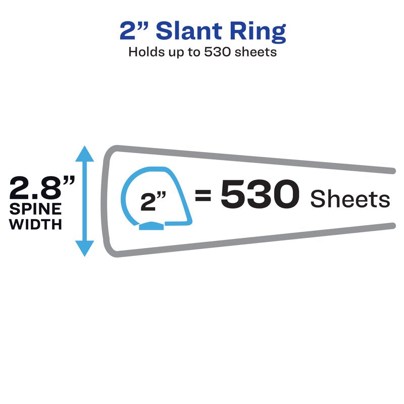 Heavy-Duty View Binder with Slant Rings - 2 Inch Light Blue Office Organizer