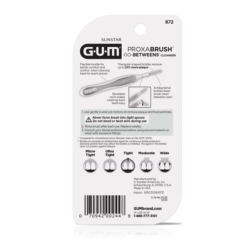 Interdental Brushes for Tight Spaces - Soft Bristled Dental Picks, Reusable, 10 Count