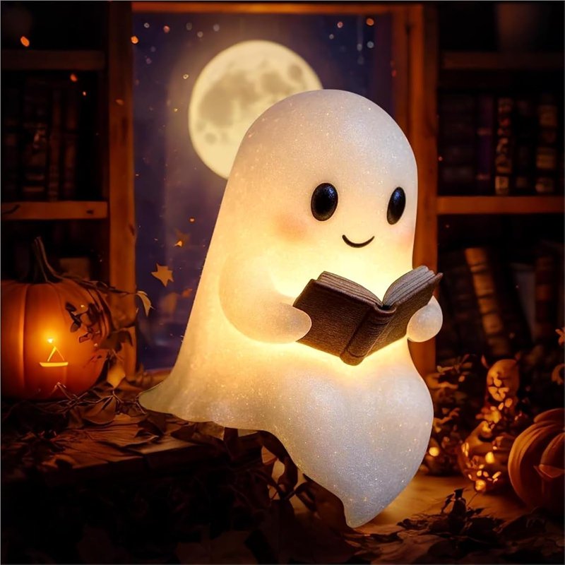 Halloween Ghost Night Light - Cute Indoor LED Figurine Lamp for Bedroom & Party Decor