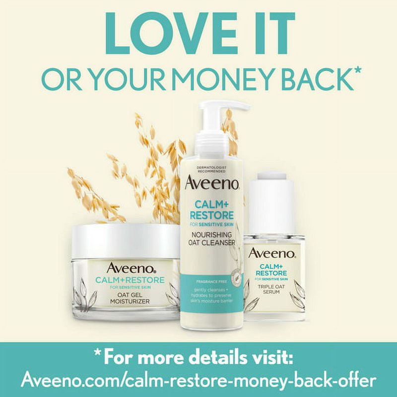 Aveeno Calm & Restore Oat Gel Face Moisturizer for Sensitive Skin - 2 Pack