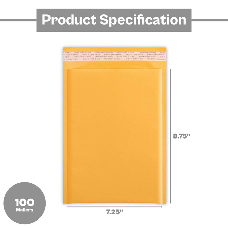 Self Seal Kraft Bubble Mailers 7.25x9.75 Inch Pack Shipping Envelopes