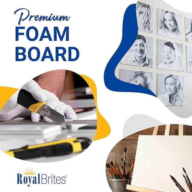 White Foam Board 22x28 Inches - Art, School & Presentation Display Pack of 4