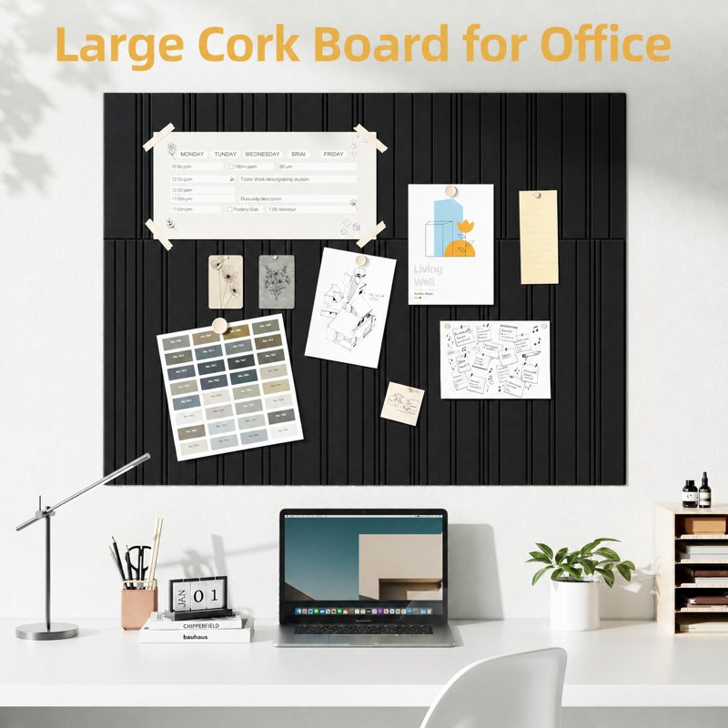 Wall Cork Boards 12 Pack - Large 48x36 Inch Bulletin & Message Boards for Office & Home