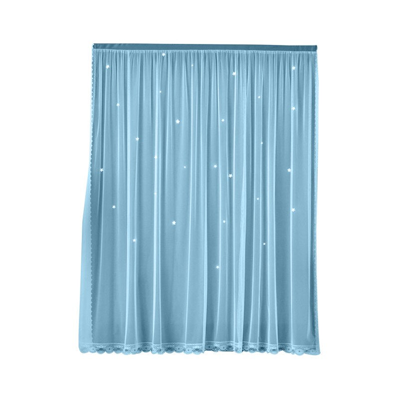 Blackout Star Curtains for Bedroom and Kids Room - Double Layer Window Decor