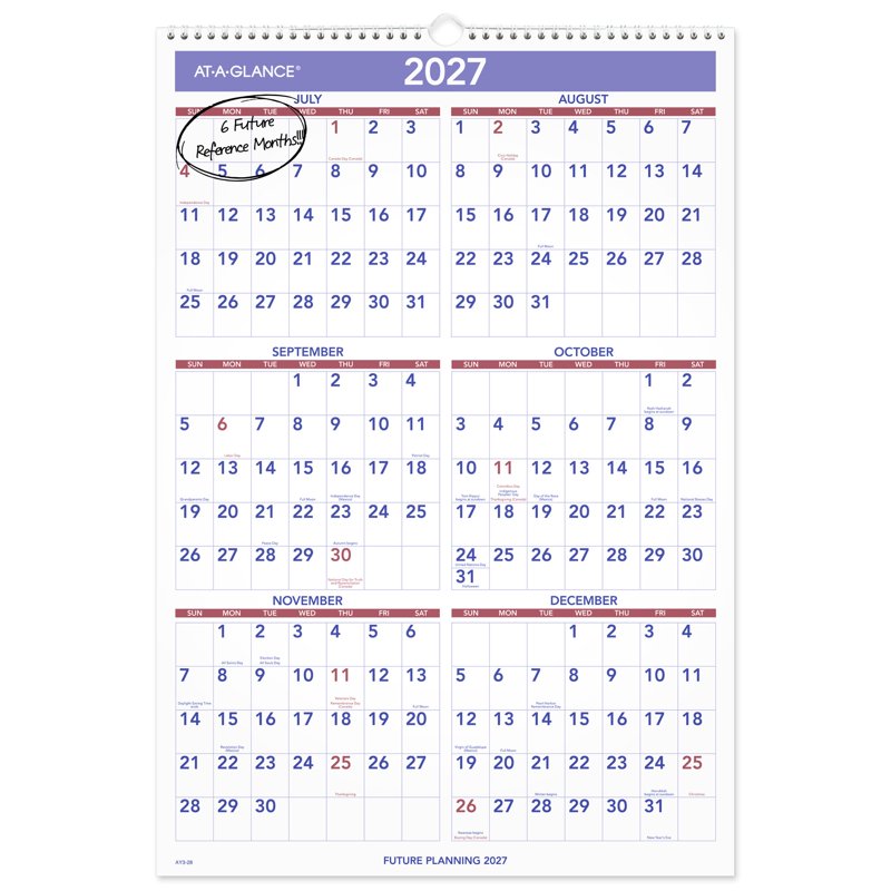 Large Academic Wall Calendar 2026-2027 Monthly Planner 15x22 Inches