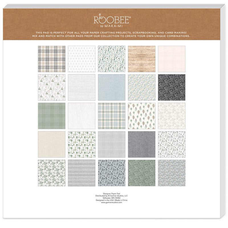 White Cottage Paper Pad - 50 Sheets, 25 Designs for Scrapbooking & Crafts