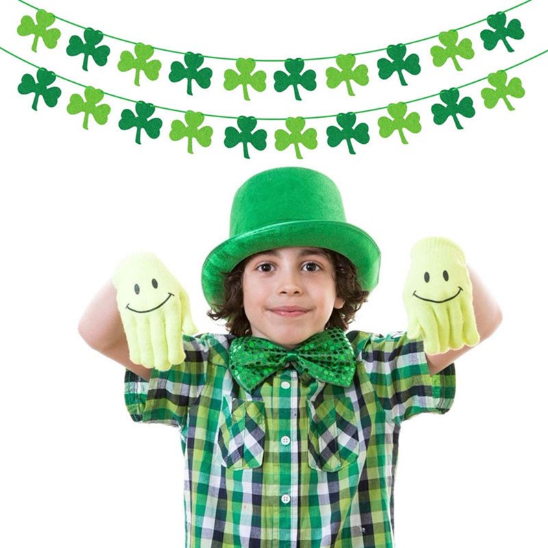 St Patrick's Day Decorations Shamrock Garland Banner for Irish Party Supplies