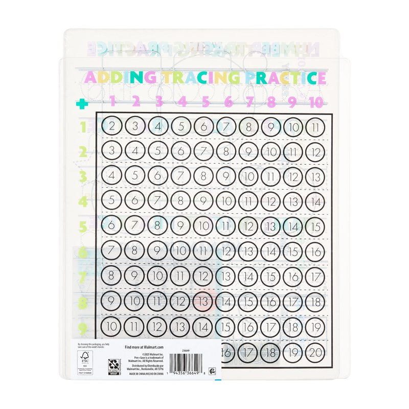 Educational Dry-Erase Learning Boards Set for Writing Math & Money Practice