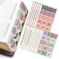 Laminated Bible Tabs for Men & Women - 450 Study Index Labels in Morandi Sunset & Boho Themes