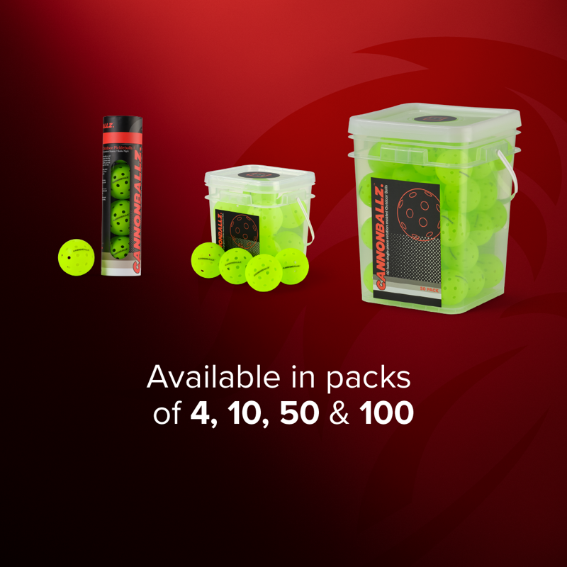 Cannonballz Outdoor Pickleballs - 40-Hole, 50 Pack (Variation: 50)