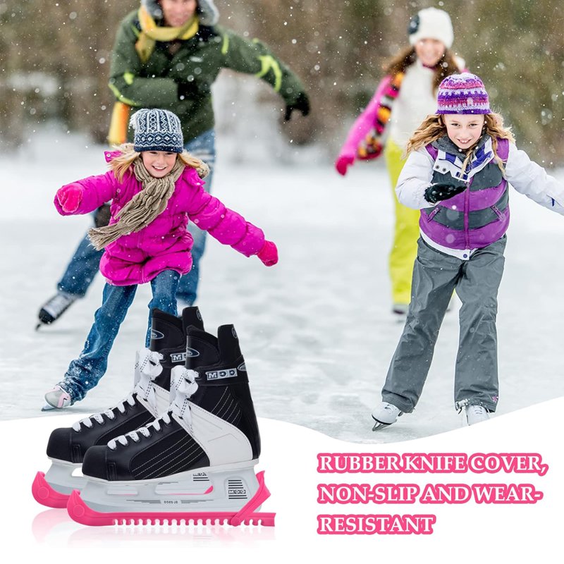 Adjustable Ice Skate Blade Guards - Durable Rubber Blade Covers for Hockey & Figure Skating