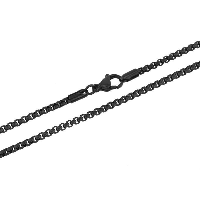 Stainless Steel Chain Set with Blue and Black IP Plated Links - Durable Jewelry Accessory